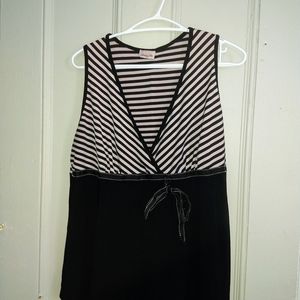 Pink and black striped tank